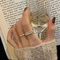 Miniatyrbillede 2 af 5: 2 stk. Justerbar Åben Ring til Kvinder Zirconia Ringe til Kvinder Piger