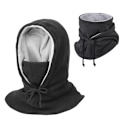 Miniatyrbilde 3 av 4: Multifunksjonell Vinter Fleece Balaclava – Hatt + Halsduk + Halsvarmer for Menn og Kvinner – Klær for Ekstrem Kulde, Svart