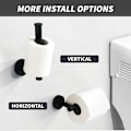 Miniatyrbillede 5 af 5: Toiletpapirholder og håndklædeholder, 2 badeværelsestilbehør mat sort