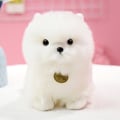 Miniatyrbild 1 av 5: Simuleringshund docka plyschleksak söt vit hund Pomeranian valp docka