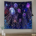 Pikkukuva 1 / 5: Psykedeelinen meduusa seinävaate meduusa galaksin alla meri valtameri seinävaatteet eläin seinävaate suuri makuuhuoneeseen olohuoneeseen asuntolaan 100x150cm