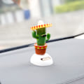 Miniatyrbild 2 av 5: Solcells-dansande leksaksdjur solcells-drivna dansande dockor gungande animerade bobble-dansare bildekor (kaktus)