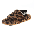 Miniatyrbillede 1 af 3: Dames Tøfler Åben Tå Faux Pels Varme Fuzzy Slide Tøfler Sandaler
