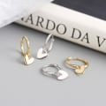 Miniatyrbillede 3 af 5: 2 par hjerteformede øreringe, minimalistiske guld øreringe, enkle