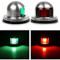 Miniatyrbillede 5 af 5: Universal 12V rustfrit stål rød+grøn LED navigationslys til