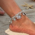 Pikkukuva 3 / 5: Muodi Retro Kaiverrettu Elefantti Sydänrannekoru Anklet Kaksi Käyttöä, setti