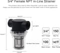 Miniatyrbillede 2 af 5: Pipeline 3/4\" Vandpumpefilter med 100 Mesh Rustfrit Stål Si, Inline Mesh Filter til Havevanding