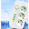 Pikkukuva 4 / 4: 3-osainen pistorasia seinään 4 USB-portilla ja 1 USB C -portilla, 8-in-1 sähköpistorasia, pistorasia kotitoimistoon musta (17,2 * 8,6 * 3,8 cm)
