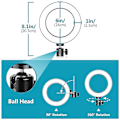 Miniatyrbilde 5 av 5: 6'' Selfie Ring Light med stativ, videokonferansebelysning, webc