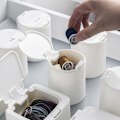 Miniatyrbillede 2 af 5: Pop-up PP vatpinddispenser, badeværelsesopbevaring, vatpindopbevaringskrukke