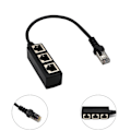 Miniatyrbillede 4 af 5: Ethernet Forlængerkabel Adapter Netværksadapter Ethernet Splitter, RJ45 1 til 3 Kabel Adapter, Plug and Play til Router TV Boks