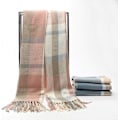 Miniatyrbillede 3 af 4: 2 stk. Vintertørklæde Kvinder Tartan Langt Varmt Tørklæde Stor Blød Shawl Tørklæder Kvaster Elegant Wrap Shawl Tørklæde (200*50cm)