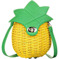 Miniatyrbild 1 av 5: Halm axelväska handvävd crossbody väska sommar strand hav handväska ananas