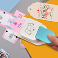 Miniatyrbillede 4 af 5: 1 stk. processetiket-punch, 6,3 * 14,9 * 9 cm gaveetiket-papirstans, brugt til