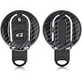 Miniatyrbilde 1 av 5: Bilnøkkeltilbehør Kompatibelt med Mini Smart Key 3 Knapper - Karbon Svart