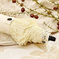 Pikkukuva 3 / 3: Princess Lace Ultraviolet-Proof Triple Folding Umbrella Dome Parasol，WHITE