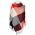 Miniatyrbild 3 av 5: Vinterhalsduk Kvinna Rutiga Lång Varm Halsduk Stor Mjuk Sjal Scarves Tofsar Elegant Wrap Sjal Stoles Halsduk(195*65cm)