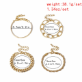 Miniatyrbild 5 av 5: Söt Boho Guld Silver Kedjebracelet Set för Kvinnor Justerbar