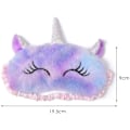 Miniatyrbild 2 av 5: Mjuka sovmasker, söta 3D fluffiga enhörningsögonmask, barns sovmask för Tr