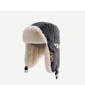 Miniatyrbillede 1 af 4: Dame Aviator Hat Bomber Hat med Øreklapper Varmt Bomuldshat Vinter Vindtæt Trapper Hat Tyk Beanie til Bjergbestigning Ski Cykling, Sort