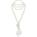 Pikkukuva 1 / 4: Pitkä helminauha Faux Pearls -kaulakorun setti Helmillinen pitkä helminauha 1920-luvun G