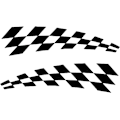 Miniatyrbillede 1 af 5: 2 stk. Sort og Hvid Ternet Flag Bilsticker Dekal, Sort