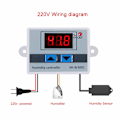 Miniatyrbillede 4 af 5: Digital Luftfugtighedskontrol Multifunktionel Praktisk Høj Præcision Digital Luftfugtighedskontrol Hygrometer Switch (220V)