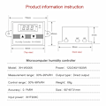 Miniatyrbillede 2 af 5: Digital Luftfugtighedskontrol Multifunktionel Praktisk Høj Præcision Digital Luftfugtighedskontrol Hygrometer Switch (220V)