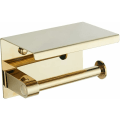Miniatyrbillede 1 af 5: Guld toiletrulleholder 304 toiletrulleholder med hylde Væghængt toiletrulleholder til badeværelse