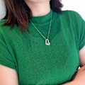 Miniatyrbillede 4 af 5: Elegant Cubic Zirconia Hjerte Sølv Halskæde Vedhæng Bryllup Kvinder Smykker, 1stk
