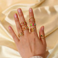 Miniatyrbilde 2 av 5: 4 stk ringer for kvinner 18K gullring minimalistisk statement ring