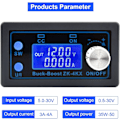 Miniatyrbillede 4 af 5: DC Buck Boost Konverter Variabel Spændingsregulator CC CV Strømforsyningsmodul 0.5-30V 4A 5V 6V 12V 24V LCD-display Justerbar Spænding Lab Strømforsyning