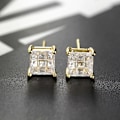 Miniatyrbillede 1 af 3: 14 K Guld Ørestikker - INVISIBLE SQUARE,1par-6mm