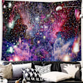 Miniatyrbild 3 av 5: Väggbonad Lila Yttre Rymd Gobeläng Cool Trippy Nebula Unive