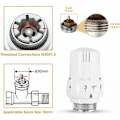 Miniatyrbilde 2 av 5: Sett med 4 termostatiske hoder, termostatisk radiatorventil, termostatisk radiatorhode, termostatisk radiatorventil M30 x 1,5