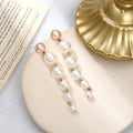 Miniatyrbillede 5 af 5: Kvinde Øreringe Perler Lang Dangle Øre Manchet Stud Øreringe Eardrop