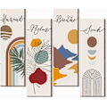 Miniatyrbillede 1 af 5: 4 stk. Relax Soak Unwind Breathe skilt dekorationer Boho badeværelse træ