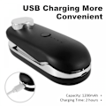 Pikkukuva 4 / 5: Mini-folioimuri 2-in-1 -pussi sulkija leikkurilla, USB-ladattava muovipussien hitsauskone