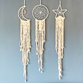 Miniatyrbillede 1 af 5: 3-delt drømmefanger makramé vægophæng boho vægdekoration sol måne