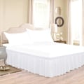 Miniatyrbilde 3 av 4: Omsluttende senge skjørt for queen size senger 15\" fall, hvit justerbar elastisk D