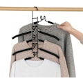 Miniatyrbilde 1 av 5: Kleshengere - 5 i 1 Multi-Layer Metallhengere med Sklisikker Svamp for Jeans Skjørt T-Skjorter Bukser, Multifunksjonell Garderobe Klesoppbevaring (Svart)