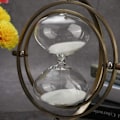 Miniatyrbild 5 av 5: Metall Timglas Timer Glas Timer Sand Glas En Timme Vintage Liv