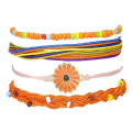 Miniatyrbild 1 av 5: Boho vävd solros snöre armband, handgjord flätad wrap rep B