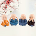 Miniatyrbilde 2 av 5: 4 stk Buddha-statue - Mini Monk Buddha Resin Figurine for Home Gar