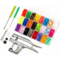Miniatyrbilde 1 av 5: 360 stk Resin T5 Trykknapper 24 Farger + Metall Trykknapp Bonton Klips K
