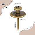 Miniatyrbilde 5 av 5: 20 stk dobbelthodede store trykknapper i sinklegering, lange trykknapper, flate