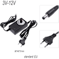 Miniatyrbillede 3 af 5: AC til DC Adapter 3-12V 2A Justerbar Strømforsyning Adapter til Lys/Temperatur/Hastighedsjustering Motorhastighedsregulator
