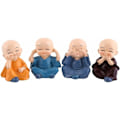 Miniatyrbilde 1 av 5: 4 stk Buddha-statue - Mini Monk Buddha Resin Figurine for Home Gar