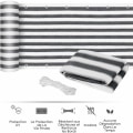 Miniatyrbillede 4 af 5: Brise Vue til Balkon 100% HDPE 200g/m2 UV-beskyttelse Modstandsdygtig over for Rivning og Vind Beskyttelse mod Nysgerrige Blikke med Kabelbindere og Snore 500x90cm Grå Hvid
