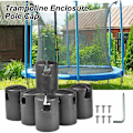 Miniatyrbillede 2 af 5: 6 stk. trampolin stangdæksler, 1,25\" diameter, til fladt stålplade